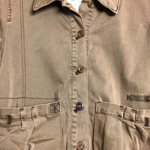 Anthropologie stretch cotton Khaki jacket Sz S - Picture 2 of 7